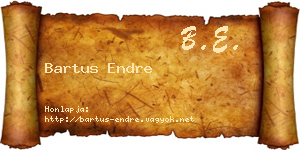 Bartus Endre névjegykártya